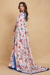 Shop_Gulabo by Abu Sandeep_White Chanderi Print Floral Saree  _Online_at_Aza_Fashions