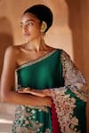 Mrunalini Rao_Green Evara Silk Embroidered Kaftan Dress _at_Aza_Fashions