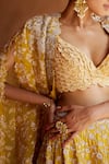 Shop_Mrunalini Rao_Yellow Paramita Hand Embroidered Lehenga Set With Cape _at_Aza_Fashions