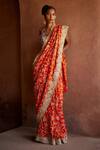 Buy_Mrunalini Rao_Orange Manohar Embroidered Silk Saree With Unstitched Blouse Piece _at_Aza_Fashions