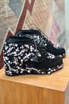 Tiesta_Black Embellished Sequin Sneaker Wedges _Online_at_Aza_Fashions