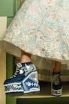 Buy_Tiesta_Blue Embroidered Sneaker Wedges _at_Aza_Fashions