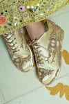 Shop_Tiesta_Gold Beads Embroidered Sneaker Wedges _Online_at_Aza_Fashions