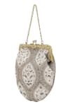 The Leather Garden_Gold Zari Bikaner Embroidered Potli Bag _at_Aza_Fashions