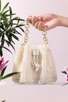 Buy_The Leather Garden_Ivory Beads Jaipur Potli Bag _at_Aza_Fashions