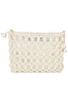 The Leather Garden_Ivory Beads Jaisalmer Pearl Embroidered Crossbody Bag With Pouch - 4 Pcs _Online