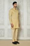 Buy_Arihant Rai Sinha_Beige Cotton Silk Printed Striped Kurta_Online_at_Aza_Fashions