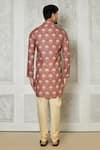 Shop_Arihant Rai Sinha_Pink Cotton Silk Printed Floral Short Kurta _at_Aza_Fashions