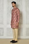 Buy_Arihant Rai Sinha_Pink Cotton Silk Printed Floral Short Kurta _Online_at_Aza_Fashions