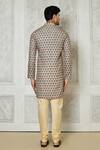 Shop_Arihant Rai Sinha_Grey Cotton Silk Printed Floral Kurta_at_Aza_Fashions