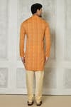 Shop_Arihant Rai Sinha_Orange Cotton Silk Printed Geometric Kurta _at_Aza_Fashions