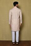 Shop_Arihant Rai Sinha_Orange Cotton Stripe Full Sleeve Vertical Pattern Kurta For Men_at_Aza_Fashions