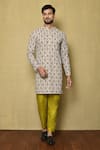 Buy_Arihant Rai Sinha_Multi Color Georgette Printed And Embroidered Ogee Floral & Chikankari Kurta _at_Aza_Fashions