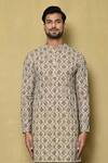 Arihant Rai Sinha_Multi Color Georgette Printed And Embroidered Ogee Floral & Chikankari Kurta _Online_at_Aza_Fashions