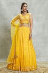 Buy_Alaya Advani_Yellow Lehenga Georgette Embroidered Mirror Leaf Sequin Embellished Set _at_Aza_Fashions