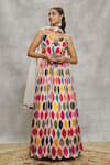 Buy_Alaya Advani_Multi Color Anarkali Chinnon Embroidered Sequin U Abstract Print With Dupatta 