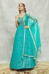 Buy_Alaya Advani_Blue Anarkali Georgette Embroidered Sequin And Mirror Embellished With Dupatta _Online