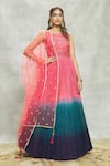 Alaya Advani_Peach Anarkali Georgette Embroidered Sequin Boat Mirror And With Dupatta _at_Aza_Fashions