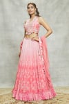 Shop_Alaya Advani_Peach Lehenga And Blouse Chinnon Embroidered Mirror V Neck Tassel Set 