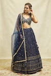 Buy_Alaya Advani_Blue Lehenga Georgette Embroidered Hand Leaf Embellished Set