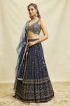 Alaya Advani_Blue Lehenga Georgette Embroidered Hand Leaf Embellished Set_Online