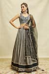 Alaya Advani_Black Lehenga Georgette Embroidered Hand Color Blocked Set _Online