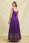 Alaya Advani_Purple Anarkali Georgette Embroidered Hand Mirror Work With Dupatta _Online_at_Aza_Fashions