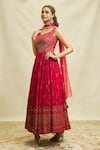 Alaya Advani_Maroon Anarkali Georgette Embroidered Hand Sleeveless With Dupatta _at_Aza_Fashions