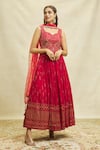 Buy_Alaya Advani_Maroon Anarkali Georgette Embroidered Hand Sleeveless With Dupatta 