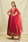 Shop_Alaya Advani_Maroon Anarkali Georgette Embroidered Hand Sleeveless With Dupatta 