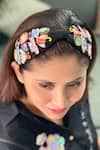 Buy_Joey & Pooh_Black 3d Hand Embroidery Daryl Handmade Headband _at_Aza_Fashions