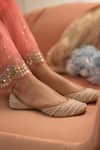 Buy_Coral Haze_Beige Aasma Embellished Juttis _at_Aza_Fashions