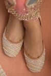 Buy_Coral Haze_Beige Aasma Embellished Juttis _Online_at_Aza_Fashions