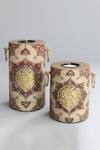 Buy_Karo_White Wood Abeer Pillar Candle Holder Set Of 2_at_Aza_Fashions