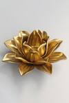 Buy_Karo_Gold Resin Lotus Leaf Votive_at_Aza_Fashions