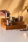Shop_S.G. Home_Brown Wood And Glass Acacia Condiment Rack _at_Aza_Fashions