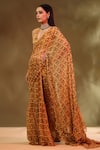 Buy_Baise Gaba_Yellow Saree Chiffon Susane Pattern With Unstitched Blouse Piece _Online_at_Aza_Fashions