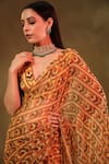 Shop_Baise Gaba_Yellow Saree Chiffon Susane Pattern With Unstitched Blouse Piece _Online_at_Aza_Fashions