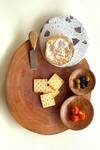 Buy_Tessera_Brown Acacia Wood, Terrazzo Stone Askew Platter_at_Aza_Fashions