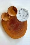 Buy_Tessera_Brown Acacia Wood, Terrazzo Stone Askew Platter_Online_at_Aza_Fashions