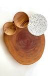 Shop_Tessera_Brown Acacia Wood, Terrazzo Stone Askew Platter_Online_at_Aza_Fashions