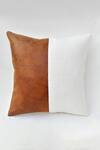 Shop_Throwpillow_Brown Cotton Colorblock Cushion Cover_Online_at_Aza_Fashions