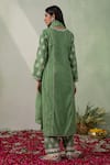 Shop_VARUN CHHABRA_Green Kurta And Palazzo Cambric Lined With Mul Neckline Set_at_Aza_Fashions