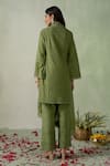 Shop_VARUN CHHABRA_Green Kurta And Pant Cambric Cotton Lined With Floral Pakistani Set _at_Aza_Fashions