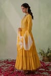 Buy_VARUN CHHABRA_Yellow Anarkali And Pant Cambric Lined With Mul Sequin Set_Online_at_Aza_Fashions