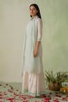 Buy_VARUN CHHABRA_Ivory Kurta And Gharara Chanderi Embroidered Resham Round Set_Online_at_Aza_Fashions