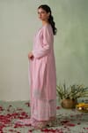 Buy_VARUN CHHABRA_Pink Kurta And Pant Cambric Cotton Lined With Mul Placement Pakistani Set_Online_at_Aza_Fashions