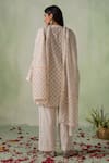 Shop_VARUN CHHABRA_Ivory Kurta Chanderi Lined With Mul Cotton Block Printed Silk Set _at_Aza_Fashions