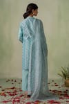 Shop_VARUN CHHABRA_Blue Kurta Chanderi Lined With Mul Cotton Block Printed And Silk Set _at_Aza_Fashions