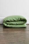 Thread Connect_Green Pure Linen Plain Duvet Cover Bedsheet Set _Online_at_Aza_Fashions